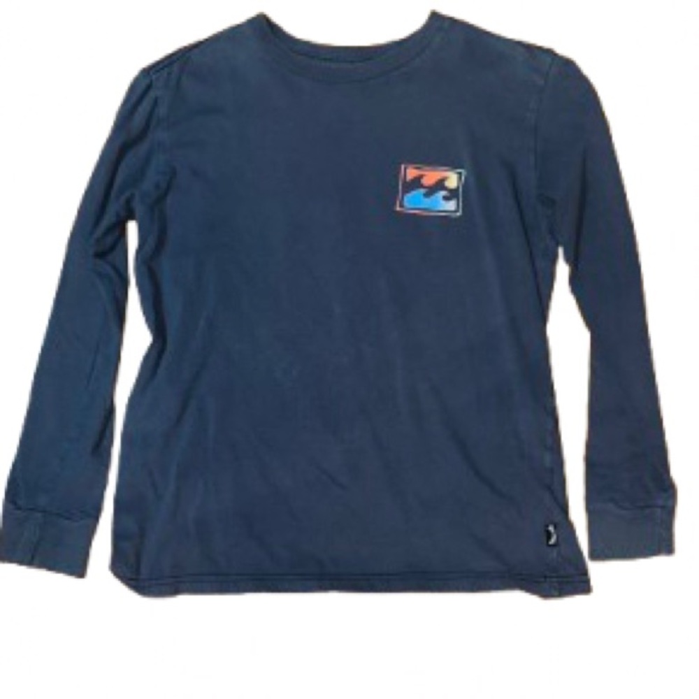 Billabong Premium Gray Long Sleeve Tee with Colorful Wave Patch Size Small
